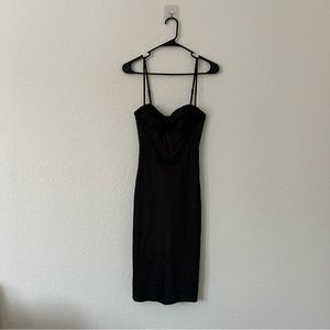 Heiress Black Corset Midi Dress | Size: XS